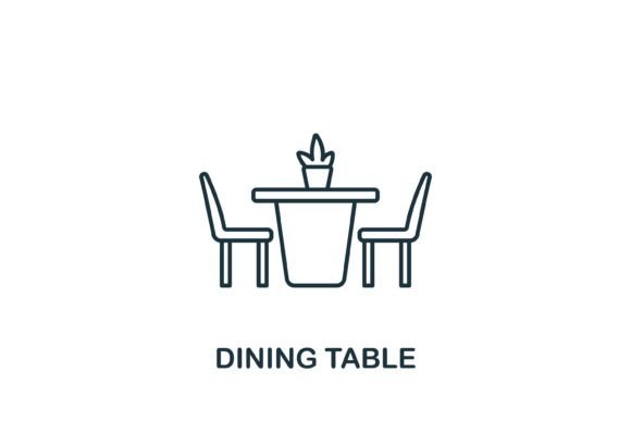 Simple and Versatile Dining Table Icon